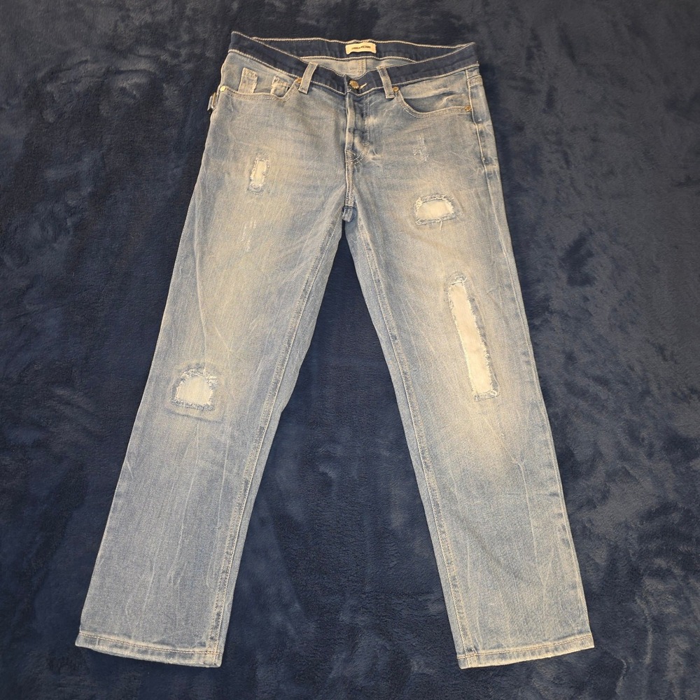 Zadig & Voltaire Elios Destroy Distressed Light Wash Jeans Size 25